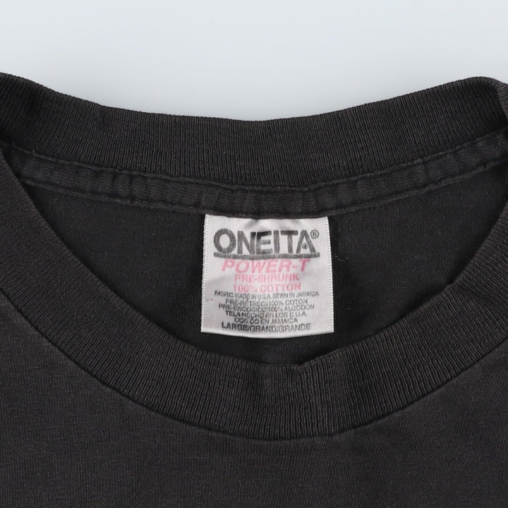 90'S ONEITA ARTSPACE Advertising T-shirt, Men's Size L (approx.), Vintage cotton black type Vintage Second Hand