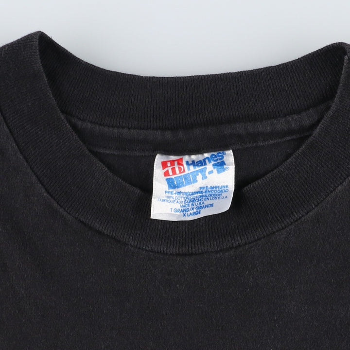 90'S Hanes BEEFY-T HIGH END SYSTEMS Advertising T-Shirt, Made in USA, Men's XL equivalent, Vintage cotton black type Vintage Second Hand