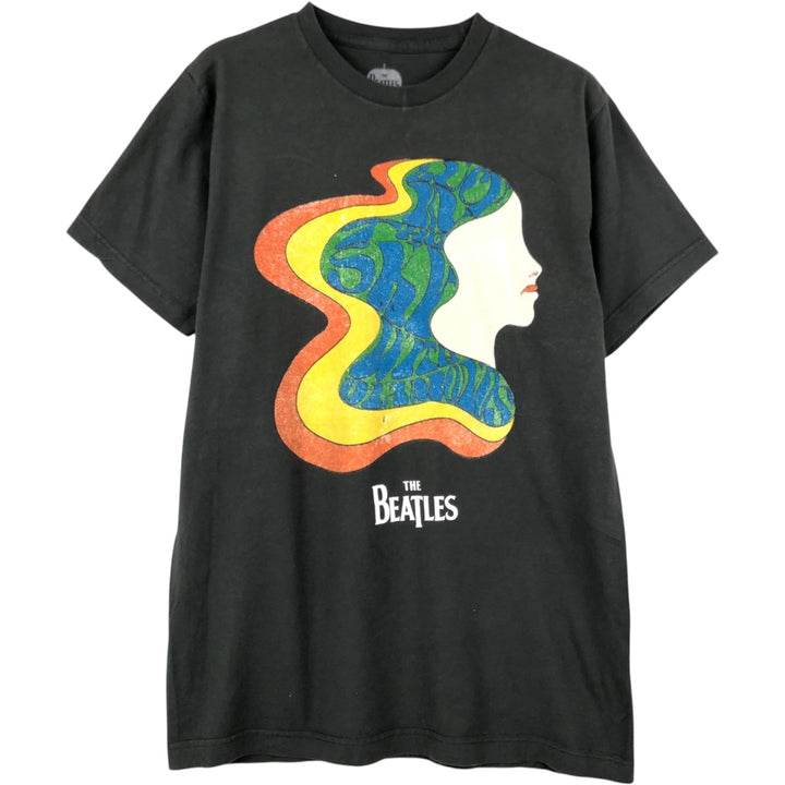 THE BEATLES Band T-shirt, Men's M size cotton Charcoal Vintage Second Hand