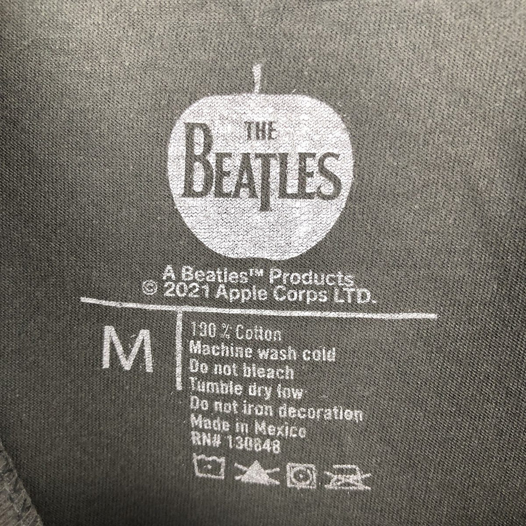 THE BEATLES Band T-shirt, Men's M size cotton Charcoal Vintage Second Hand