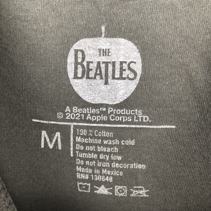 THE BEATLES Band T-shirt, Men's M size cotton Charcoal Vintage Second Hand