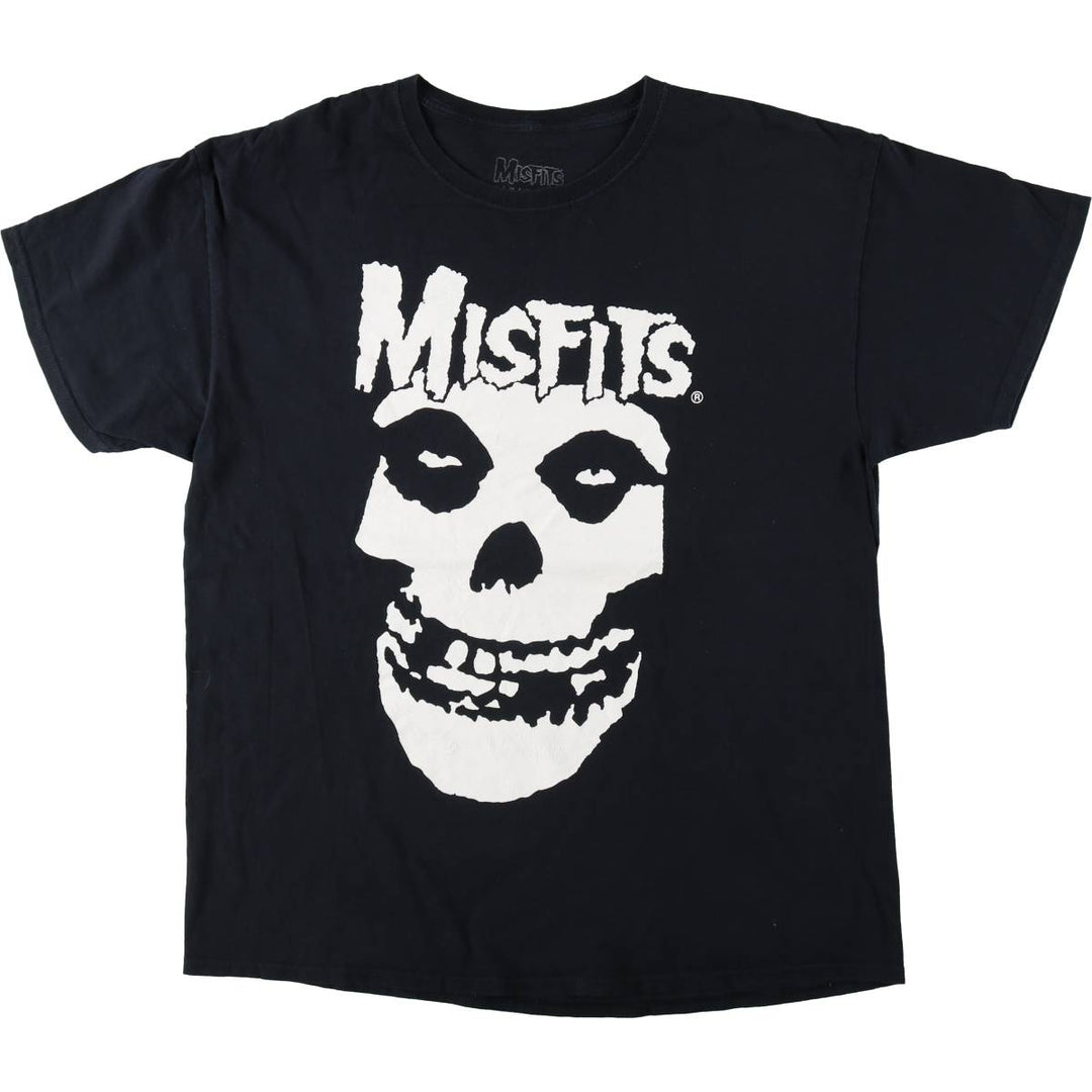 MISFITS Skull Pattern Band T-shirt, Men's XL size cotton black type Vintage Second Hand