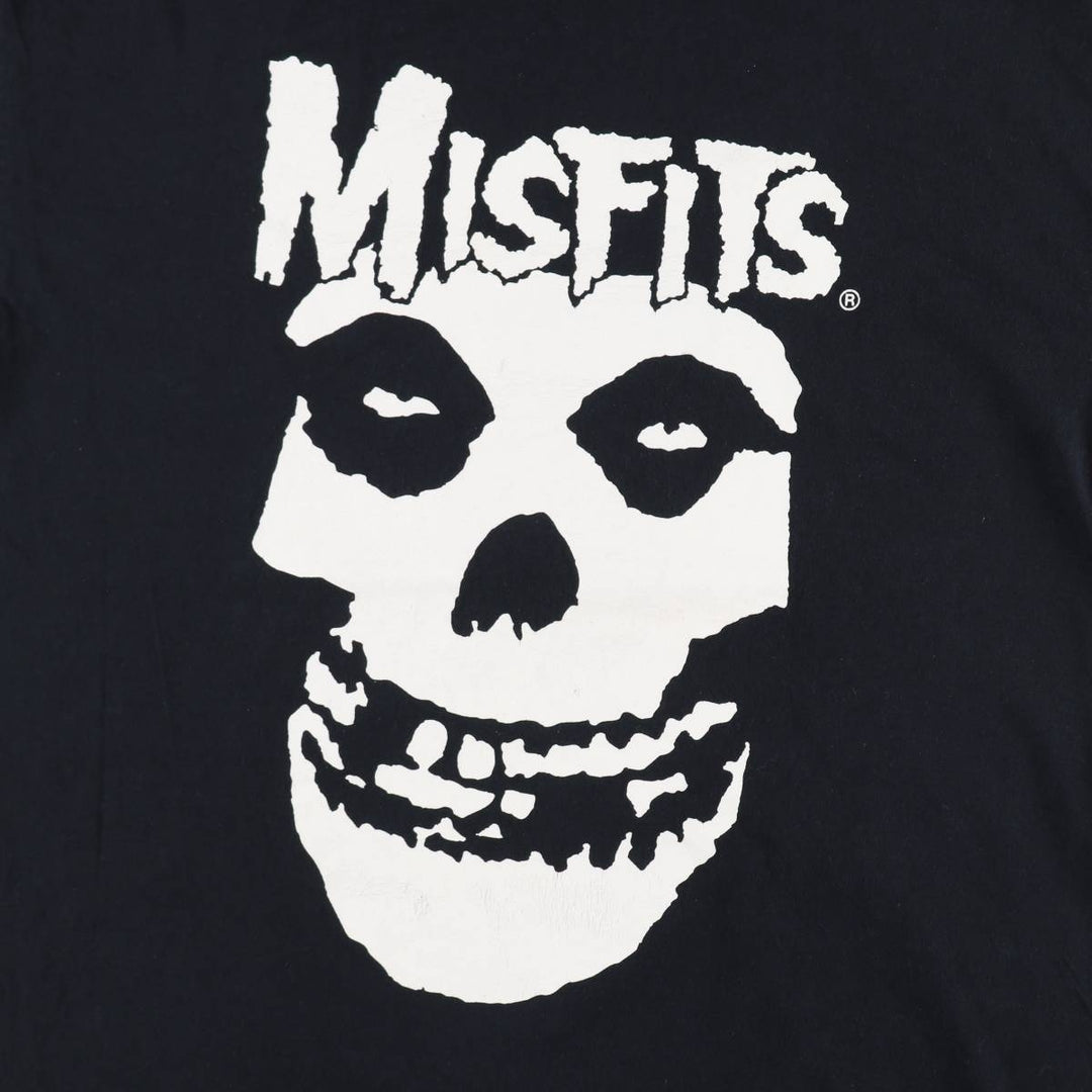 MISFITS Skull Pattern Band T-shirt, Men's XL size cotton black type Vintage Second Hand