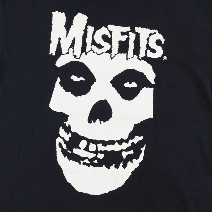 MISFITS Skull Pattern Band T-shirt, Men's XL size cotton black type Vintage Second Hand