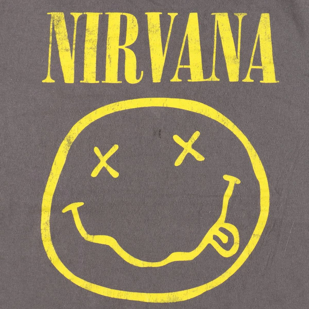 NIRVANA Nirvana Band T-shirt, Band T, Men's L size cotton Charcoal Vintage Second Hand