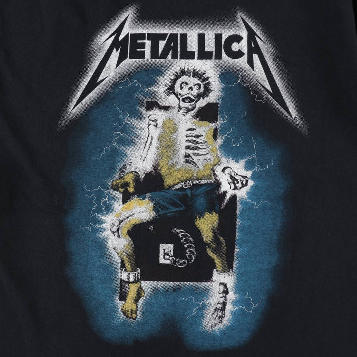 METALLICA RIDE THE LIGHTNING Skull Pattern Band T-Shirt (Men's Size L) unclear black type Vintage Second Hand