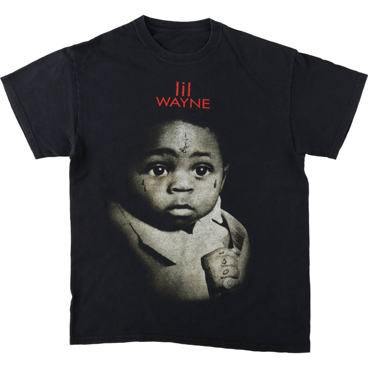 LIL WAYNE Rap T-shirt, Men's M size unclear black type Vintage Second Hand