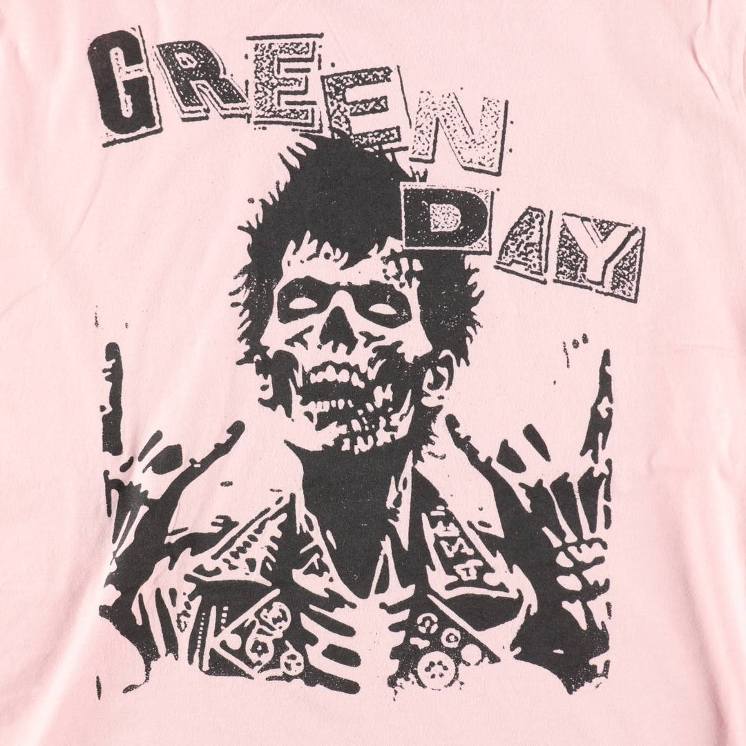GREEN DAY Green Day Band T-shirt Band T Men's XL size cotton pink type Vintage Second Hand