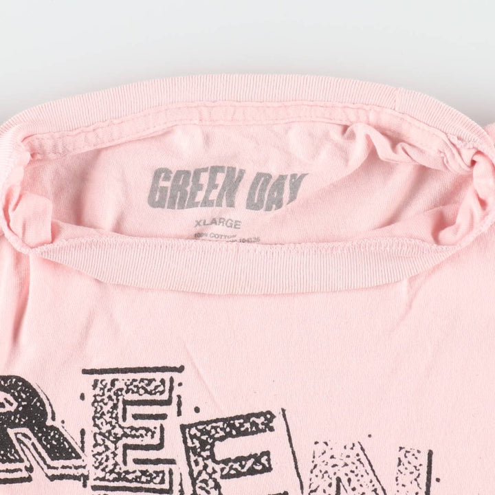 GREEN DAY Green Day Band T-shirt Band T Men's XL size cotton pink type Vintage Second Hand