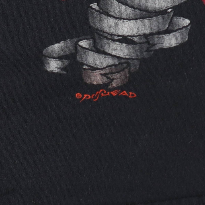 METALLICA Skull Pattern Band T-shirt Band Tee Men's M size unclear black type Vintage Second Hand