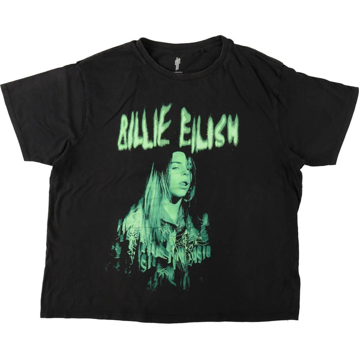 BILLIE EILISH Billie Eilish Band T-shirt Band T Men's L size cotton black type Vintage Second Hand