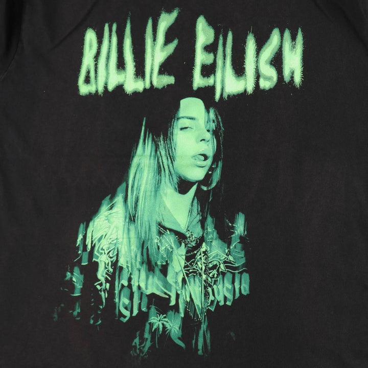 BILLIE EILISH Billie Eilish Band T-shirt Band T Men's L size cotton black type Vintage Second Hand