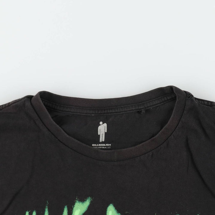 BILLIE EILISH Billie Eilish Band T-shirt Band T Men's L size cotton black type Vintage Second Hand