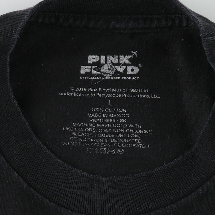 PINK FLOYD Pink Floyd Band T-shirt Band T Men's L size cotton black type Vintage Second Hand