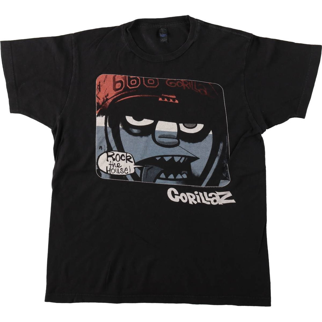 TULTEX GORILLAZ Gorillaz Band T-Shirt, Men's Size Medium cotton black type Vintage Second Hand