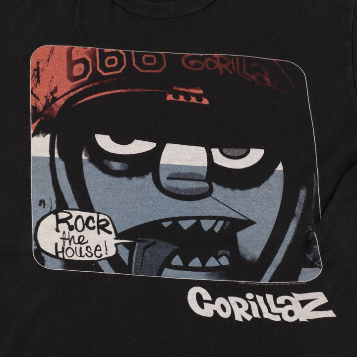 TULTEX GORILLAZ Gorillaz Band T-Shirt, Men's Size Medium cotton black type Vintage Second Hand