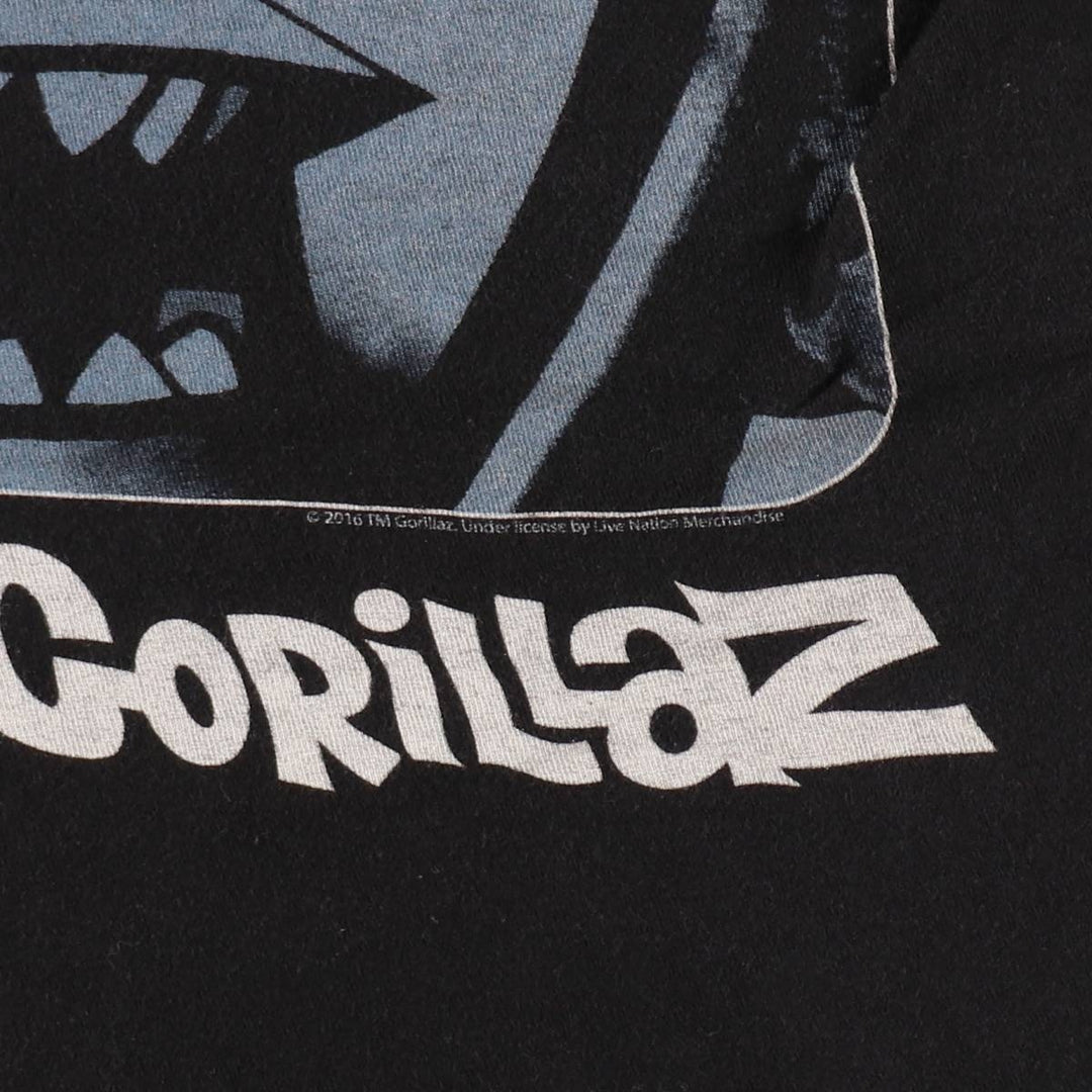 TULTEX GORILLAZ Gorillaz Band T-Shirt, Men's Size Medium cotton black type Vintage Second Hand