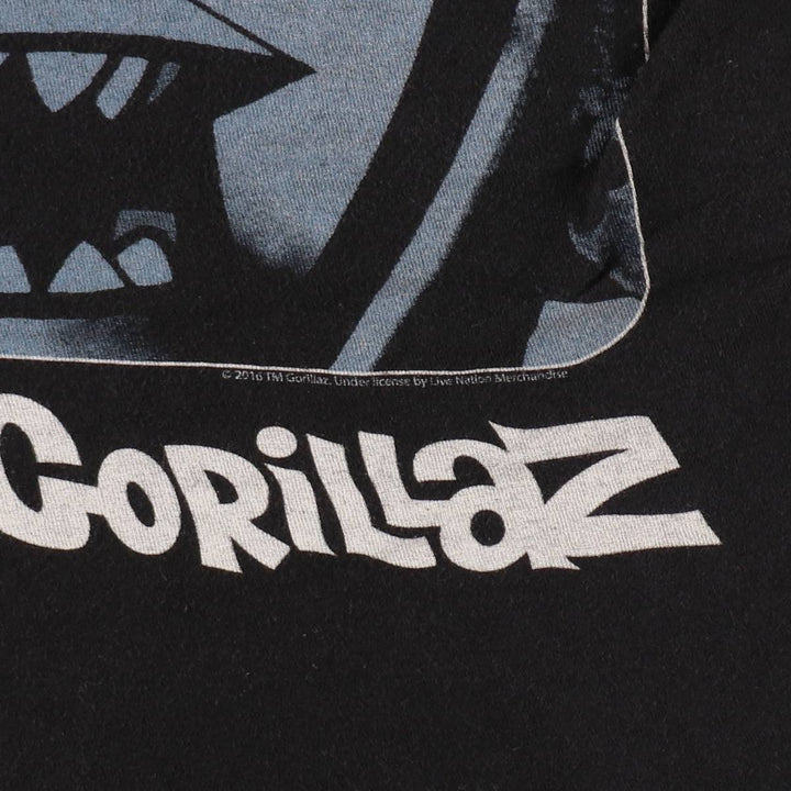 TULTEX GORILLAZ Gorillaz Band T-Shirt, Men's Size Medium cotton black type Vintage Second Hand