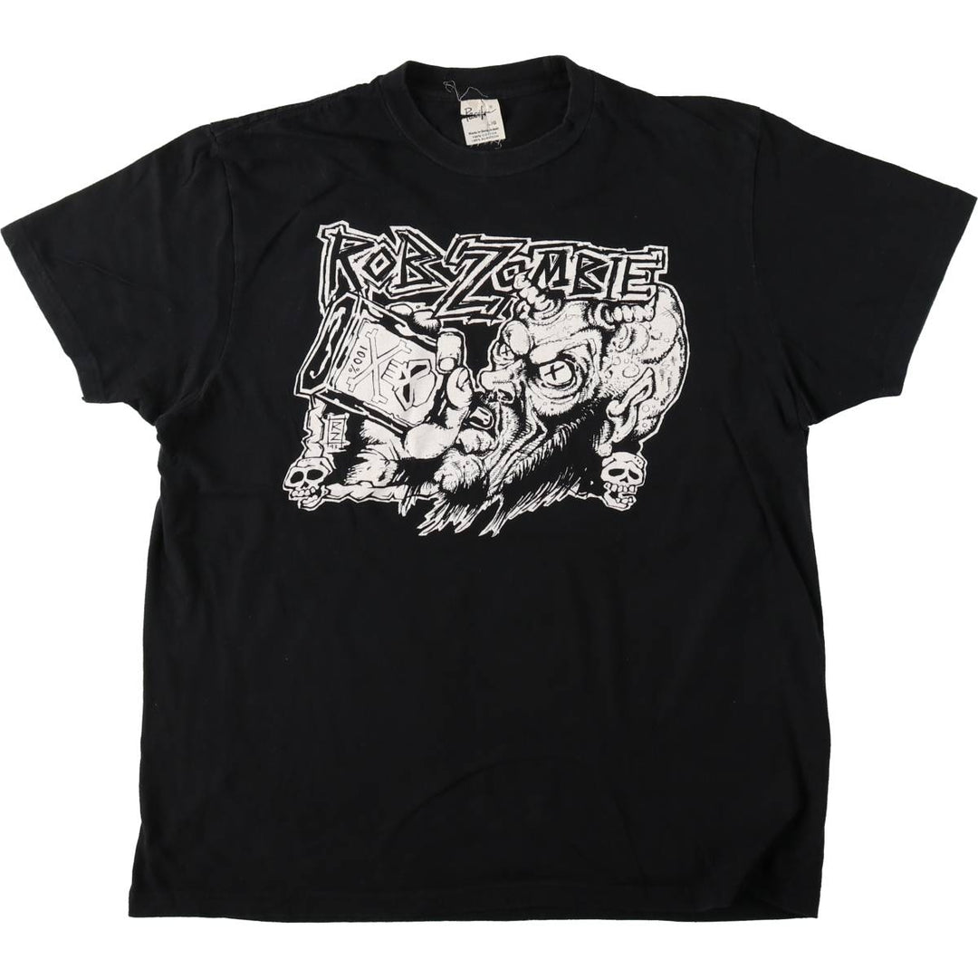 Rob Zombie Rob Zombie Band T-shirt Band T Men's L size cotton black type Vintage Second Hand