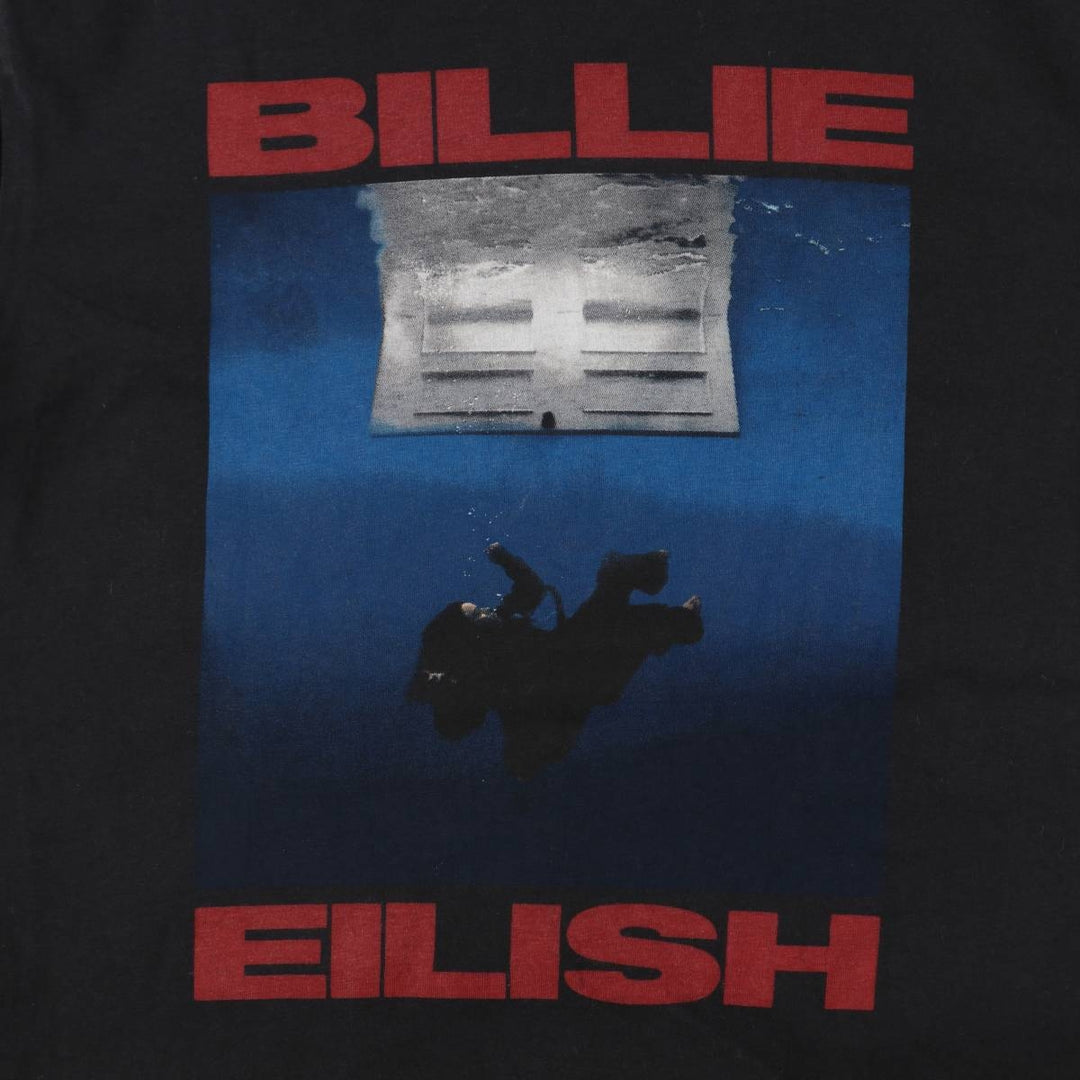 BILLIE EILISH Billie Eilish Band T-shirt Band T Men's S size cotton black type Vintage Second Hand