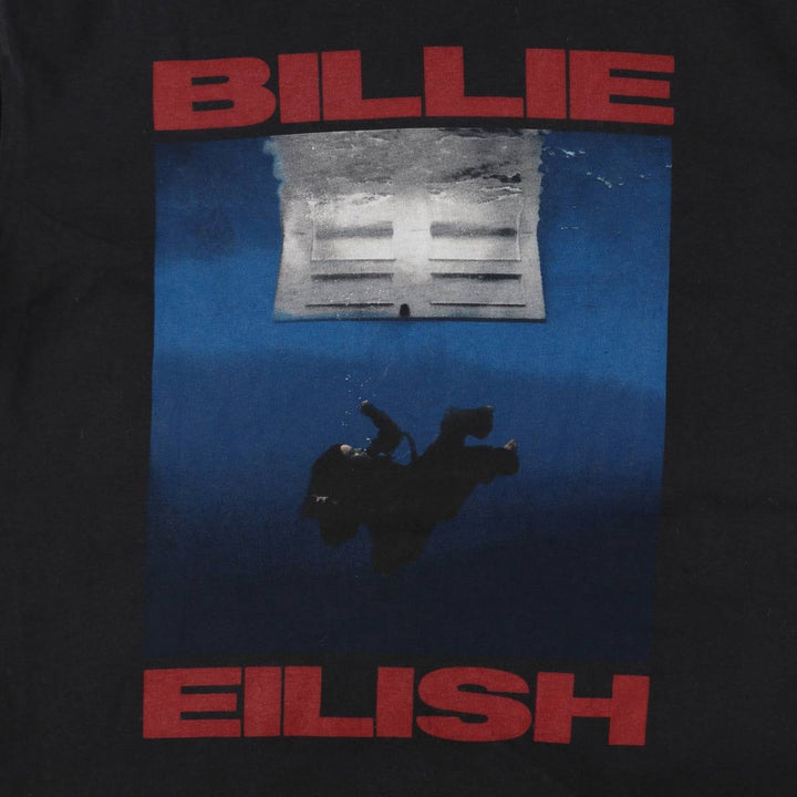 BILLIE EILISH Billie Eilish Band T-shirt Band T Men's S size cotton black type Vintage Second Hand