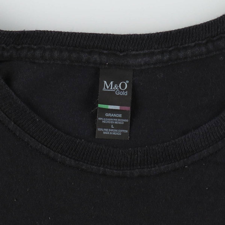 M and O Gold MEGADETH Band T-Shirt (Men's Size L) cotton black type Vintage Second Hand
