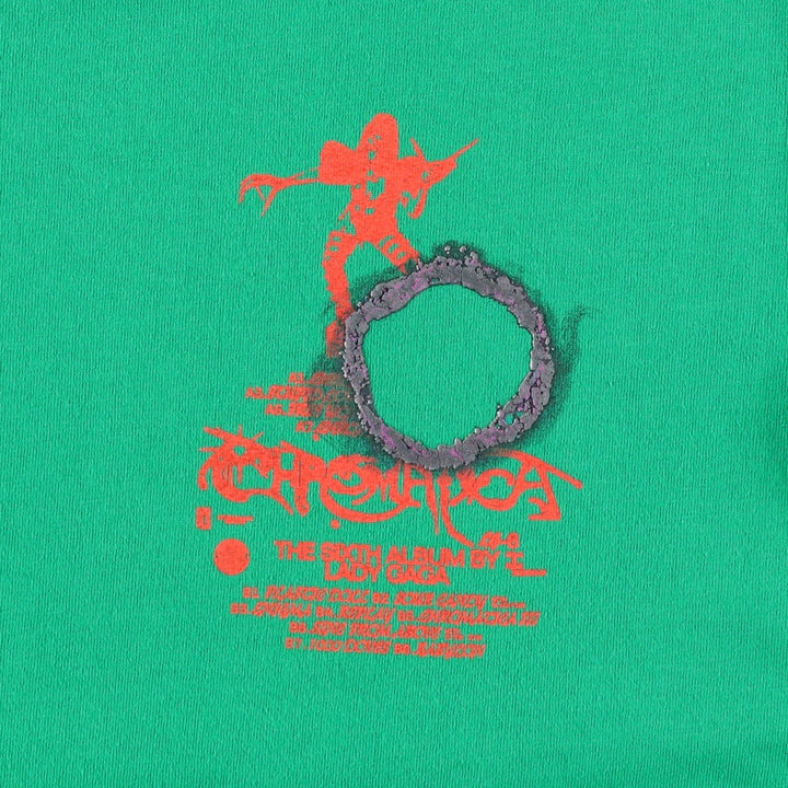 LADY GAGA band T-shirt, men's size M cotton green type Vintage Second Hand