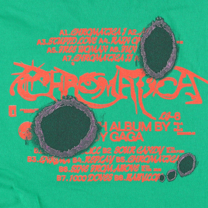 LADY GAGA band T-shirt, men's size M cotton green type Vintage Second Hand