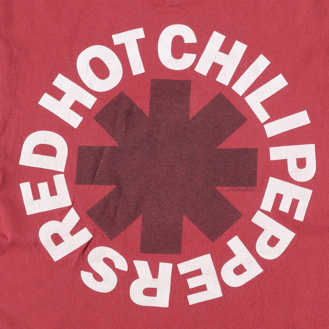 RED HOT CHILI PEPPERS Red Hot Chili Peppers Band T-shirt Band T Men's L size cotton bordeaux Vintage Second Hand