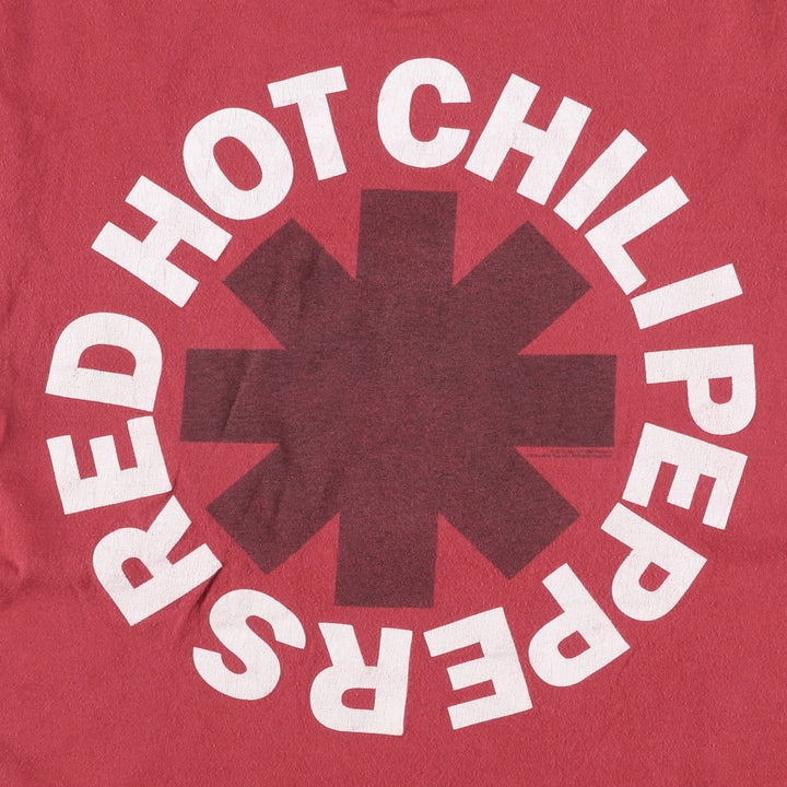 RED HOT CHILI PEPPERS Red Hot Chili Peppers Band T-shirt Band T Men's L size cotton bordeaux Vintage Second Hand