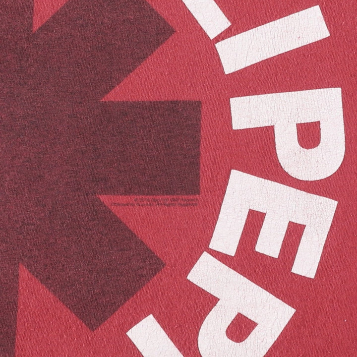RED HOT CHILI PEPPERS Red Hot Chili Peppers Band T-shirt Band T Men's L size cotton bordeaux Vintage Second Hand
