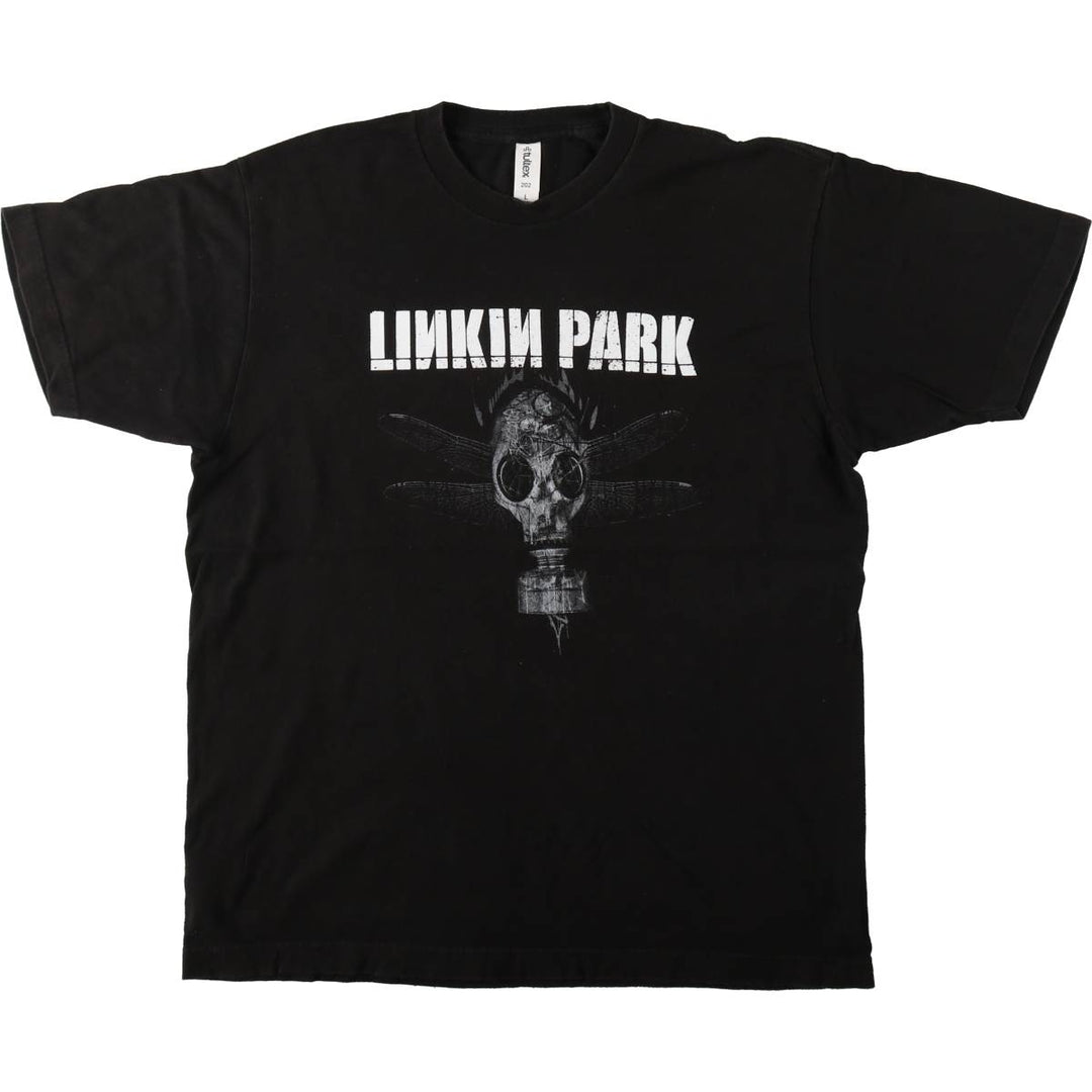 TULTEX LINKIN PARK Skull Pattern Band T-Shirt (Men's Size L) cotton black type Vintage Second Hand