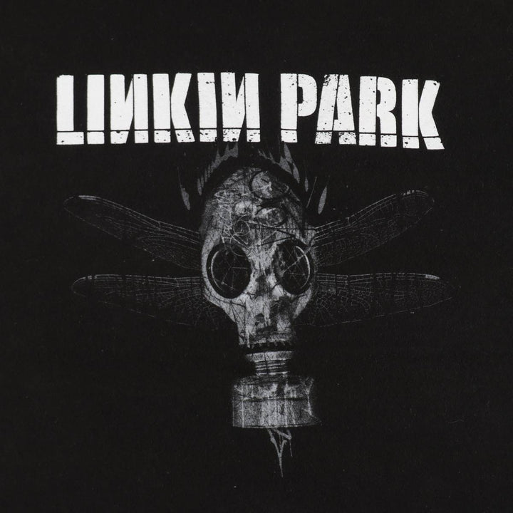 TULTEX LINKIN PARK Skull Pattern Band T-Shirt (Men's Size L) cotton black type Vintage Second Hand