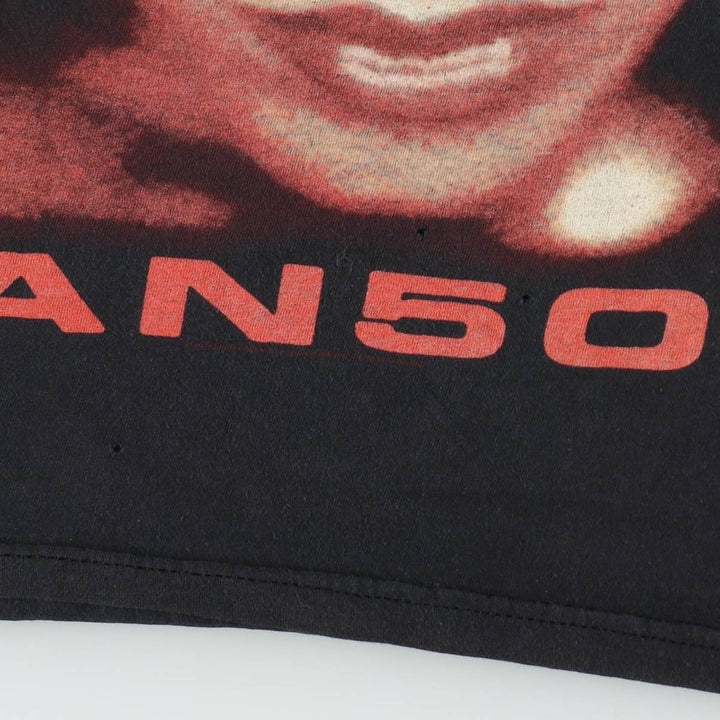 Bay Island Marilyn Manson Large Print Band T-Shirt (Men's Size M) cotton black type Vintage Second Hand