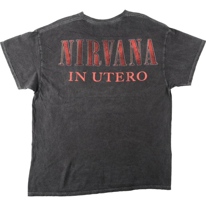 NIRVANA Nirvana Band T-shirt, Band T, Men's L size cotton Charcoal Vintage Second Hand