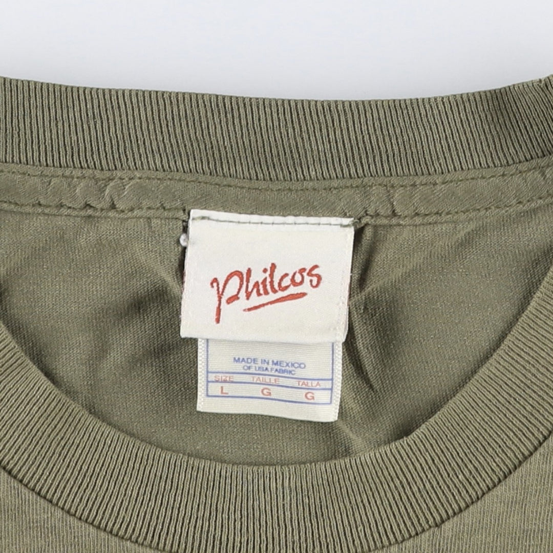 Philcos BOB MARLEY Band T-shirt (Men's size L) cotton ocher yellow type Vintage Second Hand