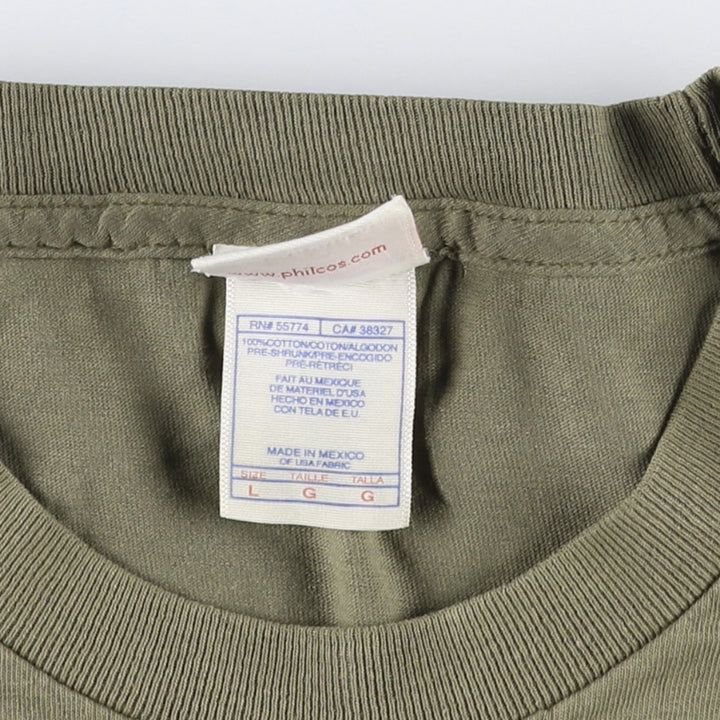Philcos BOB MARLEY Band T-shirt (Men's size L) cotton ocher yellow type Vintage Second Hand