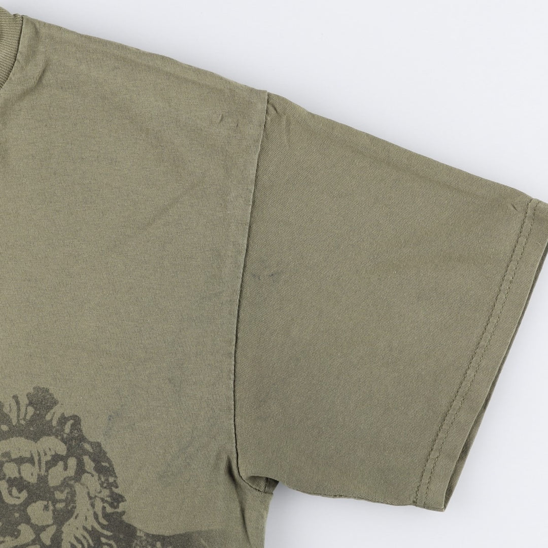 Philcos BOB MARLEY Band T-shirt (Men's size L) cotton ocher yellow type Vintage Second Hand
