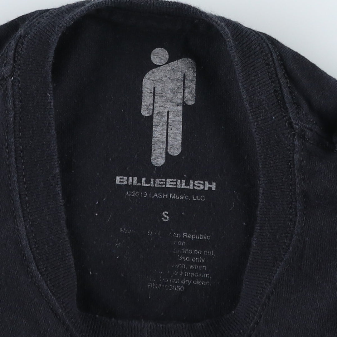 BILLIE EILISH Billie Eilish Band T-shirt Band T Men's S size unclear black type Vintage Second Hand
