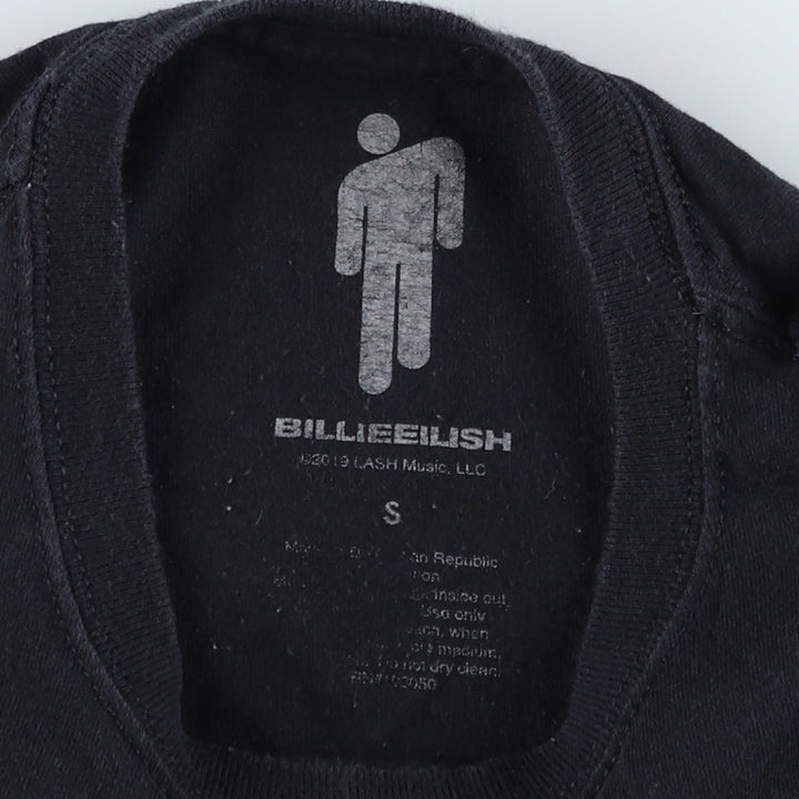 BILLIE EILISH Billie Eilish Band T-shirt Band T Men's S size unclear black type Vintage Second Hand