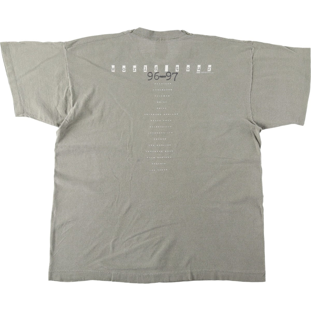 90'S Sheryl Crow band t-shirt, made in USA, men's size L equivalent. cotton Khaki type sage green Vintage Second Hand