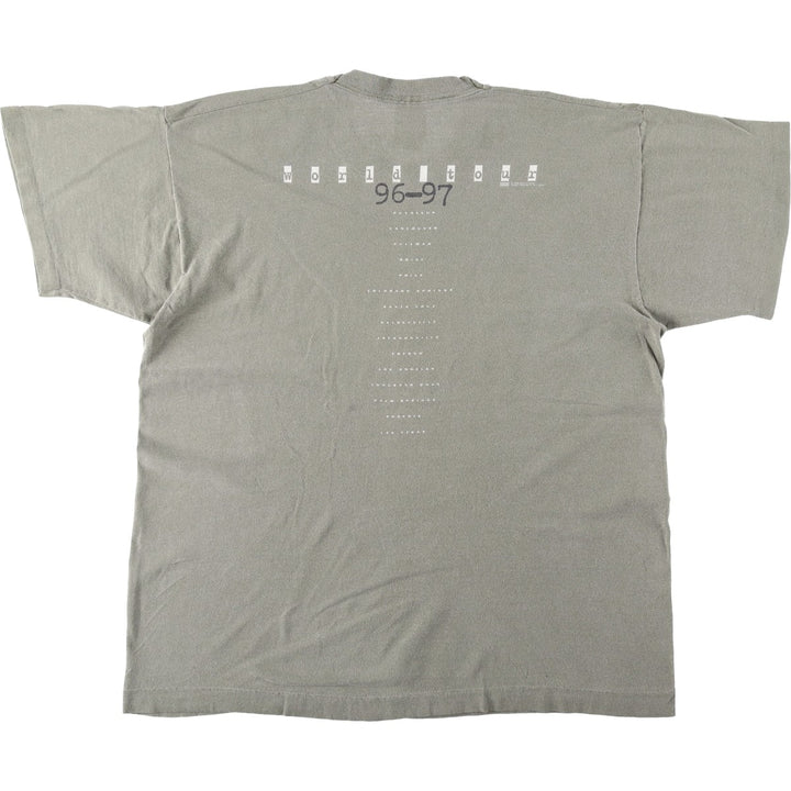 90'S Sheryl Crow band t-shirt, made in USA, men's size L equivalent. cotton Khaki type sage green Vintage Second Hand