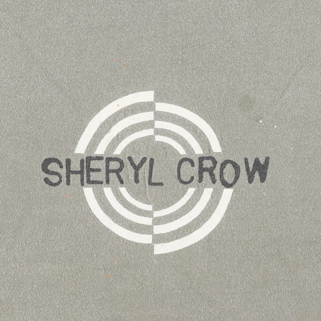 90'S Sheryl Crow band t-shirt, made in USA, men's size L equivalent. cotton Khaki type sage green Vintage Second Hand