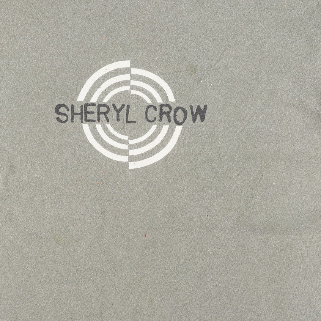 90'S Sheryl Crow band t-shirt, made in USA, men's size L equivalent. cotton Khaki type sage green Vintage Second Hand