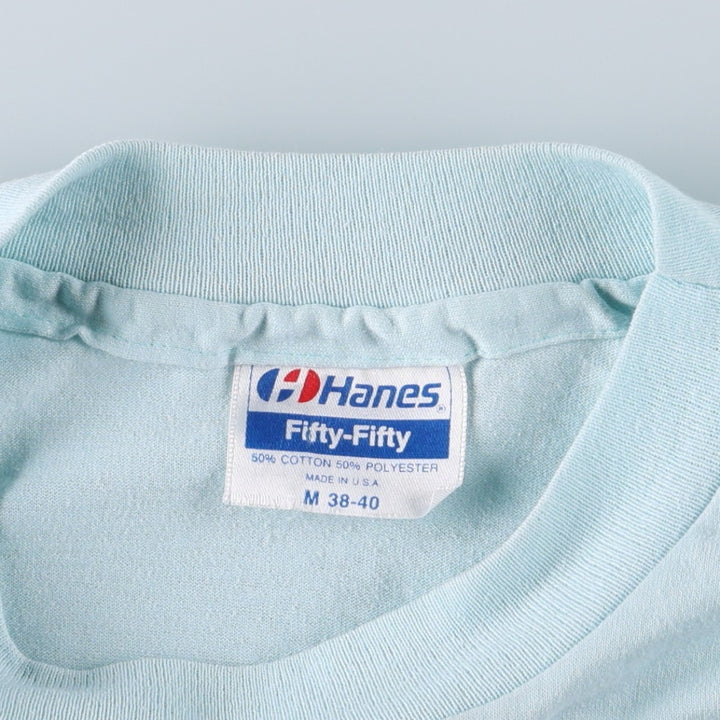 1980'S Hanes Fifty-Fifty Blue Tag Souvenir T-Shirt, Made in USA, Men's Size M (approx.), Vintage cotton Blue type light blue Vintage Second Hand