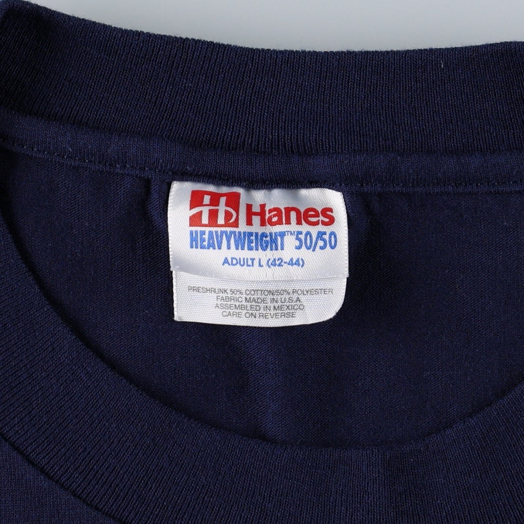 90'S Hanes HEAVYWEIGHT 50 cotton navy blue type Vintage Second Hand