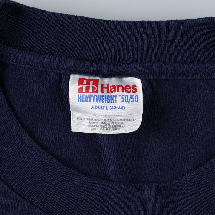 90'S Hanes HEAVYWEIGHT 50 cotton navy blue type Vintage Second Hand
