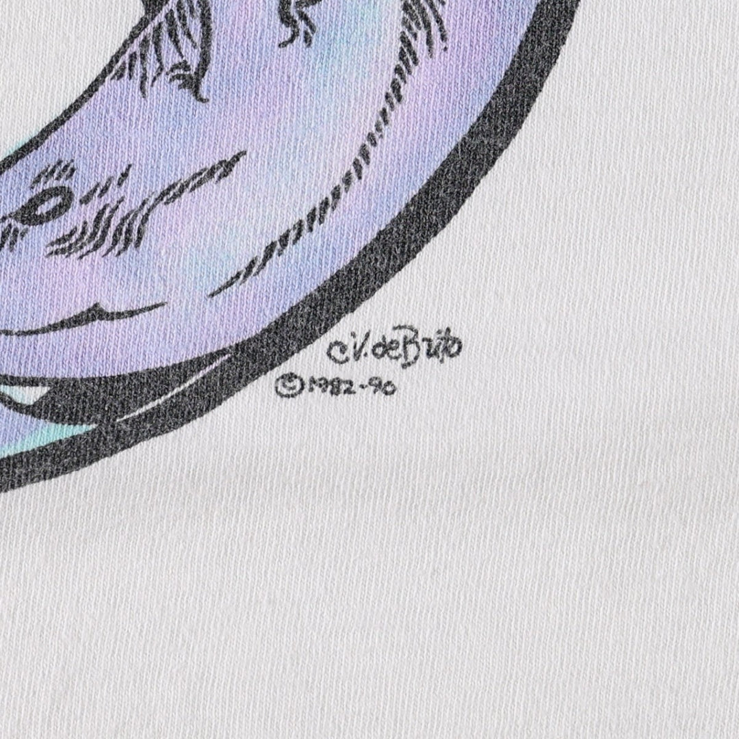 90'S Vintage Printed T-Shirt, Men's M Size unclear white type Vintage Second Hand