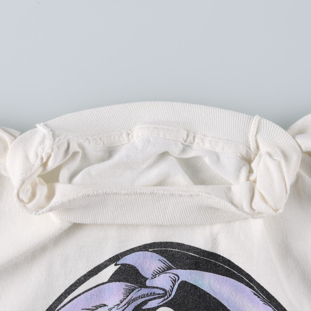 90'S Vintage Printed T-Shirt, Men's M Size unclear white type Vintage Second Hand