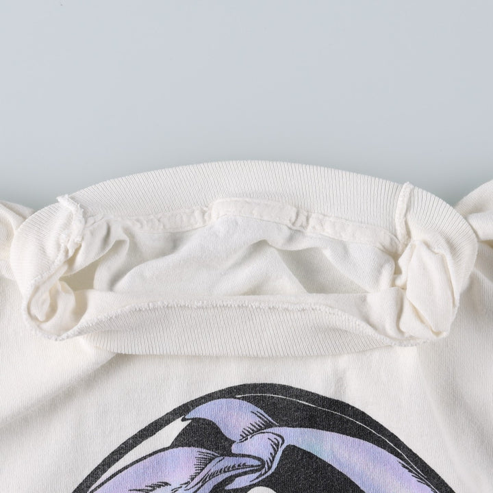 90'S Vintage Printed T-Shirt, Men's M Size unclear white type Vintage Second Hand